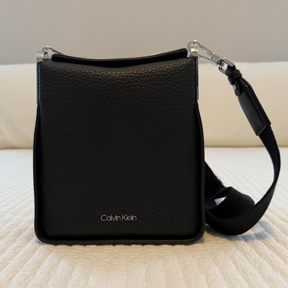 Calvin Klein Black Fay Crossbody Bag with Adjustable Strap